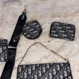 Dior Black and Gray Accessory Set